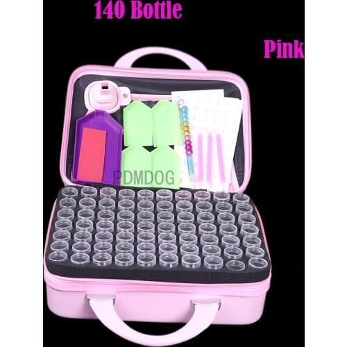 140 Diamond embroidery tools, 5D Diamond crafts container, embroidery storage box, cross stitch suitcase, With 23pcs tools