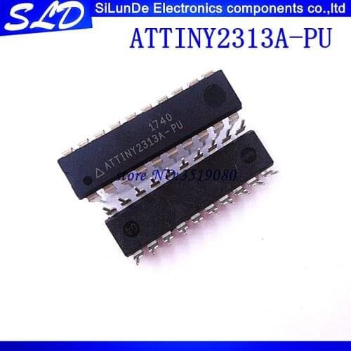 2pcs/lot ATTINY2313A-PU ATTINY2313 DIP20 MCU 8-bit ATtiny AVR RISC 2KB Flash 2.5V/3.3V/5V 20-Pin DIP