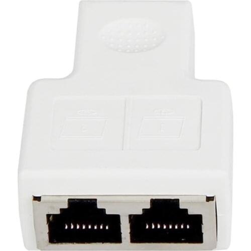 2 Pcs/Bag RJ45 Splitter Adapter High Quality 1 To 2 Dual Female Port CAT 6 LAN Ethernet Convertor For Computer Data Conversion