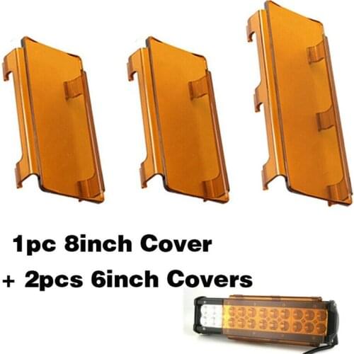 20 Inch Amber Snap on Lens Cover 6 Inch + 8 Inch for Offroad Led Light Bar ATV SUV 4X4