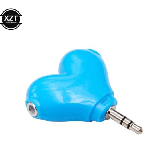 3.5mm Stereo Audio Headset Accessories Heart Shape Headphone Splitter Connector Adapter Cute For computers