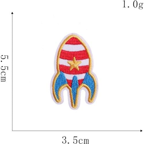 50pcs/Lot Rocket Space Embroidery Patches Letters Clothing Decoration Accessories Diy Iron Heat Transfer Applique Clothes
