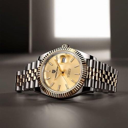 PAGANI DESIGN Mens Mechanical Watches Gold Luxury Automatic Watch Men Stainless Steel Business Wrist Watch For Men NH35A Clock