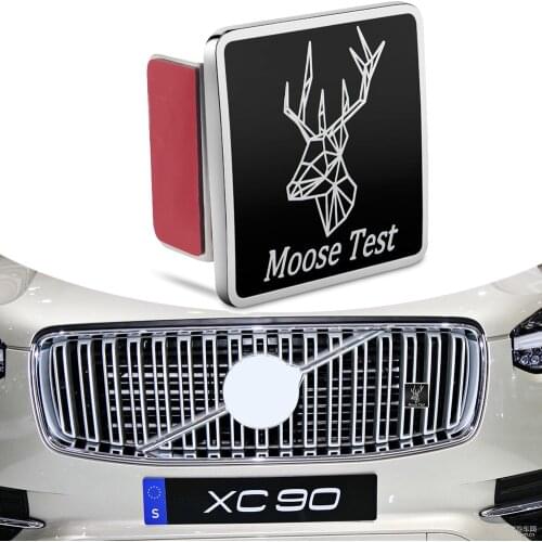 For VOLVO XC70 XC80 XC90 S60 S70 S80 S90 Moose Test Elk Badge Emblem Sticker 3D Metal Auto Front Grill Rear Trunk Car Styling