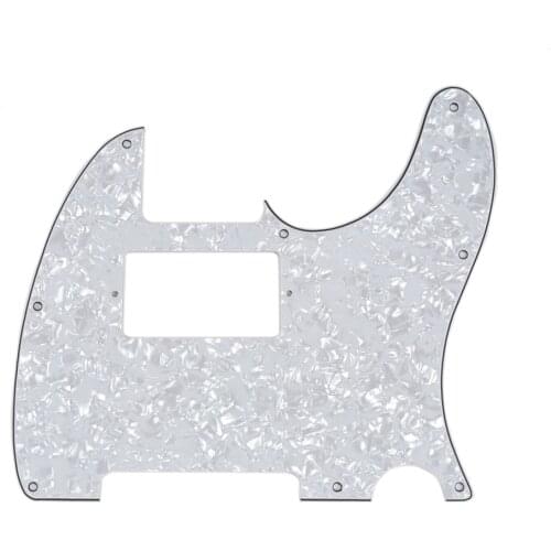 Musiclily 8 Hole Guitar Tele Pickguard Humbucker HH for USA/Mexican Made Fender Standard Telecaster Style, 4Ply White Pearl