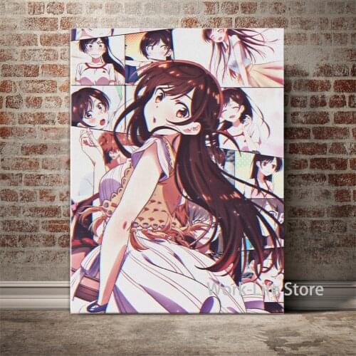 Kanojo okarishimasu Mizuhara Chizuru Anime Canvas Painting Wall Art Posters and Prints Picture Living Room Decoration Home Decor