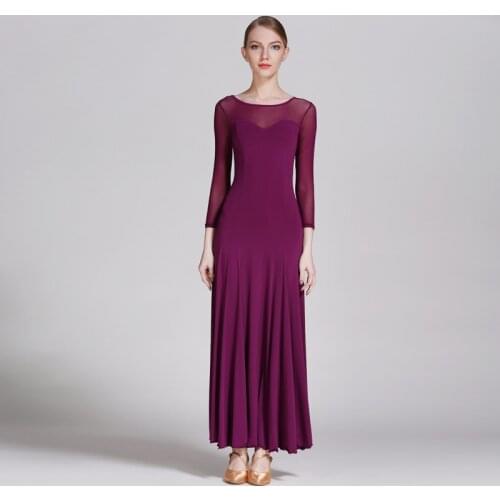 Modern Dance Costume Women Ladies Adults Dancewear Waltzing Tango Ballroom Costume Evening Party Dress