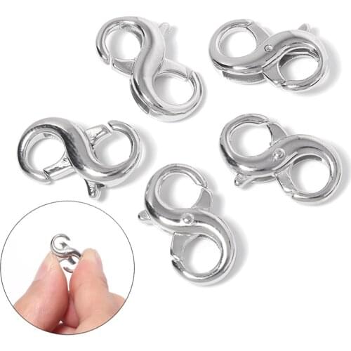 Stainless Steel 8 Shape Double Head Clasp Hooks For Necklace&Bracelet Chain DIY Fashion Jewelry Findings End Buckle DIY Necklace
