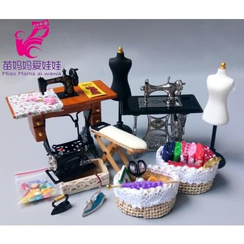 Doll house food play scene model accessories simulation sewing machine tailor mini iron iron