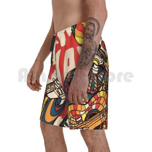 Mariachi Beach Shorts Men Beach Pants Swim Trunks Mariachi Skull Mexican Dead Music Ali Gulec