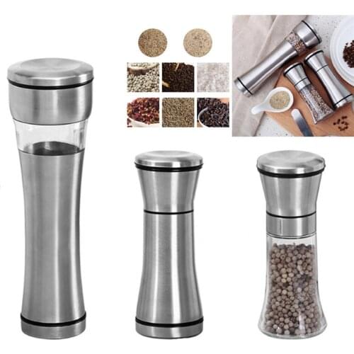 New Pepper Grinder Stainless Steel Manual Kitchen Plastic Stainless Steel Manual Pepper Salt Spice Mill Grinder Kitchen Tools