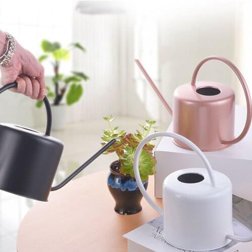 1.3L Watering Can Metal Garden Stainless Steel for Home Flower Water Bottle Easy Use Handle for Watering Plant Long Mouth