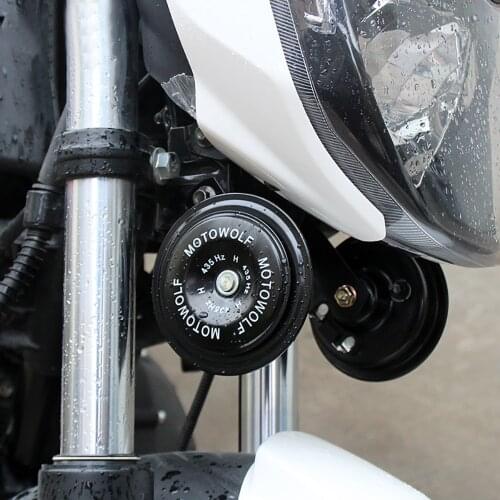 MOTOWOLF 12V Car ATV Motorcycle Horn Basin Horns for Honda Vespa Yamaha Suzuki Benelli Kawasaki Aprilia Piaggio BMW KTM Harley