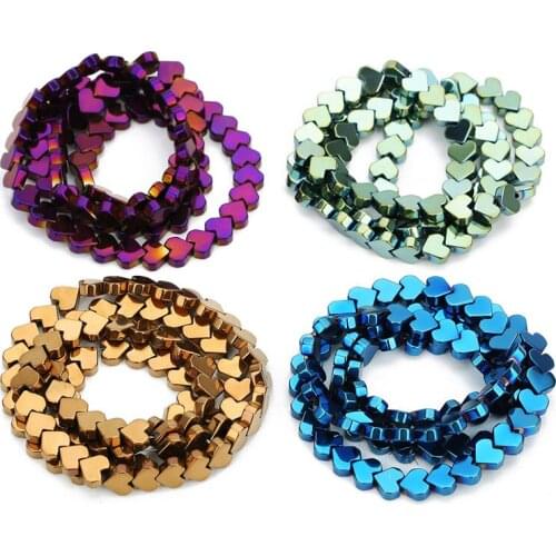 Wholesale 6mm Natural Stone Beads Love Heart Shape Hematite Beads Assorted For Jewelry Making Diy Bracelet