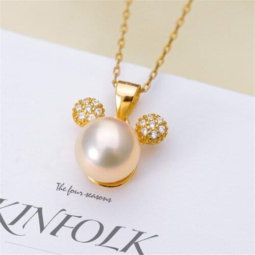 1PCS S925 Sterling Silver Pearl Tray Charm Connector Bail Pendant Clasp DIY Necklace Jewelry Making Accessories