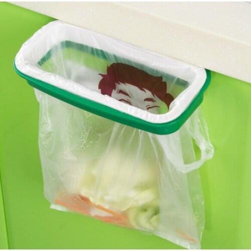 Hanging Kitchen Cupboard Door Back Style Stand Trash Attach Holder Garbage Bags Storage Rack Kitchen Accessories