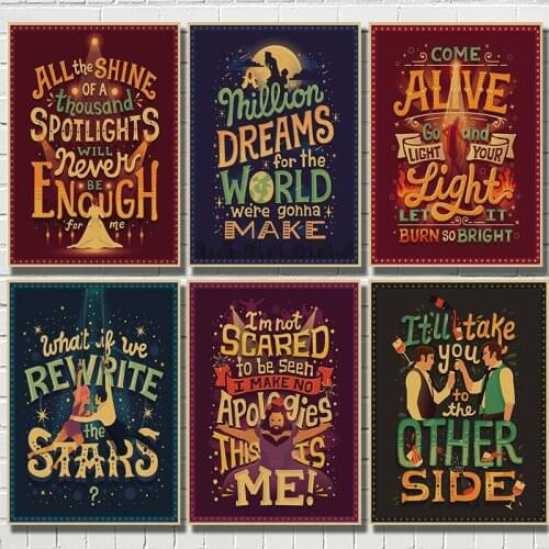 Movie The Greatest Showman Poster Wall Art Retro Kraft Paper Posers Cafe Creative wallpaper Interior Decoration