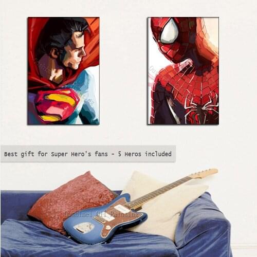 Professional Artist Directly Supply High Quality Abstract Super Heroes Oil Painting For Wall Decoration Abstract Hero Painting