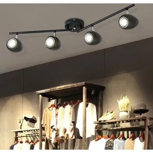 Modern minimalist black and white ceiling lamp living room creative track light spotlight 360 degree rotating acrylic lighting