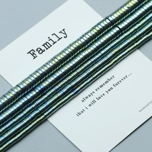 3 4 6 8mm COIN Hematite Beads Plating Natural Stone Green Spacer Beads for Jewelry Making Handmade Diy Charm Bracelet Jewellery