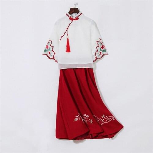 Embroidered Fairy Ancient Hanfu Dress Traditional Chinese Dance Costumes Cheongsam Princess Photography Performance Outfit