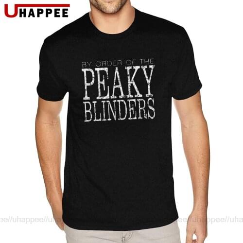 Funny Peaky Blinders - By Order Of Peaky Blinder T Shirts Mens Custom Print Short Sleeve Blue Crew Shirt