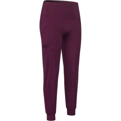 Women Workout Sports Yoga Pants Leisure Training Quick-drying Elastic Fitness Running Beam Pants