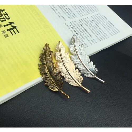 1PC/lot Fashion Women Hairpins Metal Leaf Shape Hair Clip Barrettes Crystal Pearl Hairpin Barrette Hair Accessories