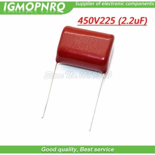 10pcs 450V 2.2uF 10pcs CBB Polypropylene film capacitor pitch 20mm 225 2.2uF 450V 450V225J-P20