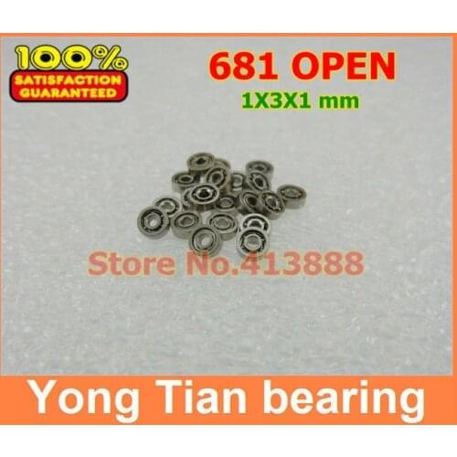10Pcs 681 Open 1x3x1 mm Deep groove ball bearing Miniature bearing High quality 681K