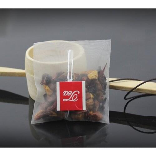 100pcs/lot Pyramid Tea Bags Filter Nylon Teabags Single String With Label Transparent Empty Tea Bag