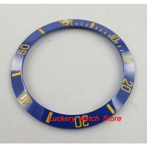 38mm blue ceramics bezel yello marks fit for 40mm SUB GMT mens watch-Q28