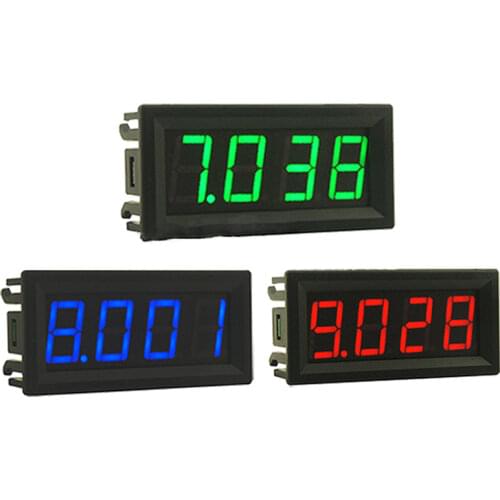 DC 4-30V 4-digit Digital Ammeter Red Blue Green Display Multimeter 0-10A DC High Precision Current Voltage Meter Monitor