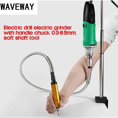 6mm Rotary Angle Grinder Tool Flex Flexible Shaft Fits + 0.3-6.5mm Handpiece For Electric Drill Dremel Rotary Tool Accessories