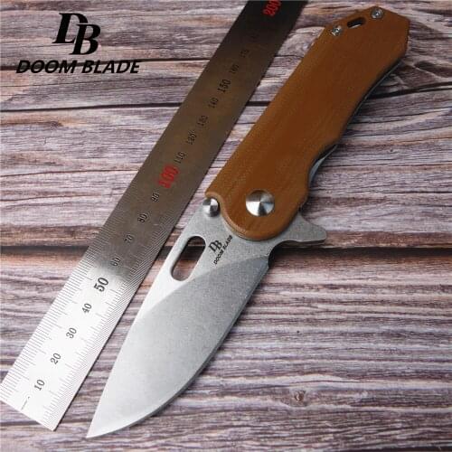 7.9" 60-61HRC 100% D2 Blade Knives G10 Handle Ball Bearing Folding Knife Survival Tool Pocket Knife Tactical Edc Outdoor Tool