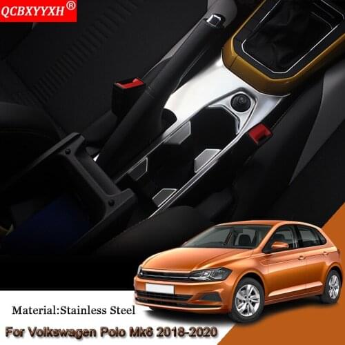 Car Styling Car Interior Gear Box Decorative Frames Sequins Cover Auto Sticker Car Accessories For Volkswagen Polo MK6 2018-2020