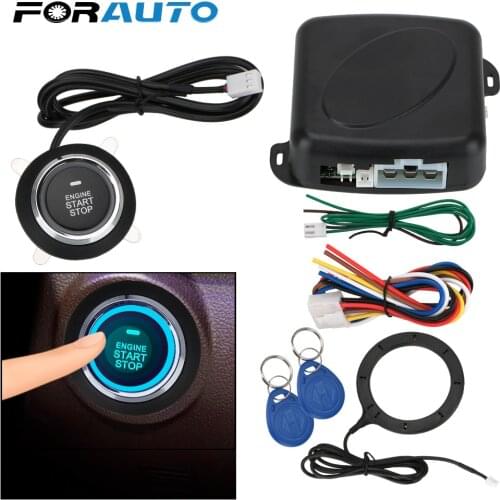 12V Car Alarm Entry Ignition Starter Switch Engine Push Button One Start Stop Button Keyless Entry Starter Antitheft System