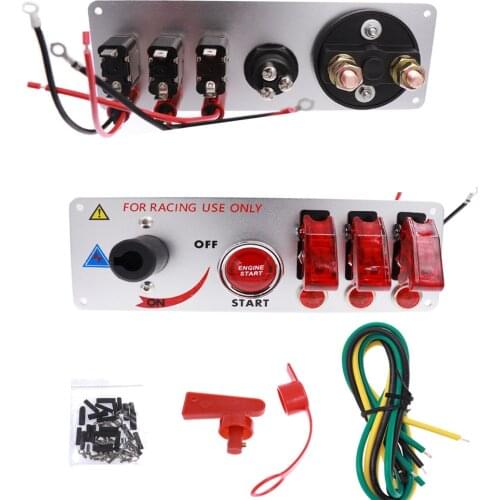 12V Auto LED Racing Car Ignition Engine Start On/Off Push Toggle Switch Panel for Car Modification