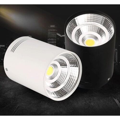 Free Shipping Surface Mounted COB LED Downlight 15W ceiling Lamp, Body Color White / Black, Warm/White/Cold White Down Light