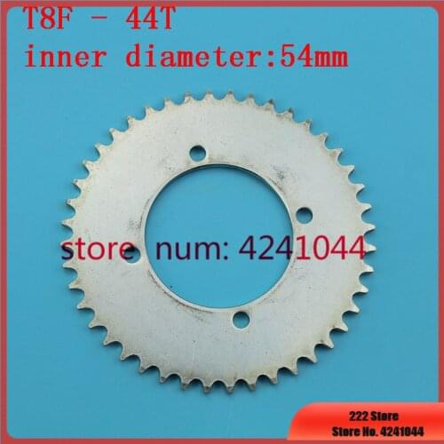 Free shipping T8F 44T Tooth 54mm Rear Chain Sprocket Silver For Mini Moto ATV Quad Dirt Pit Pocket Bike Parts Moped Scooter