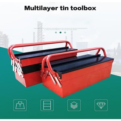 Large Two-layer Three-layer Folding Toolbox Multifunctional Household Toolbox Portable Car Iron Tool Box