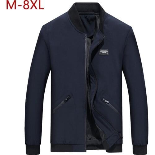 Big Size Men Casual College Jacket M-8XL New Spring Autumn Male Thin Windbreaker Blue Black Varsity Coat 6XL 7XL Summer Overcoat
