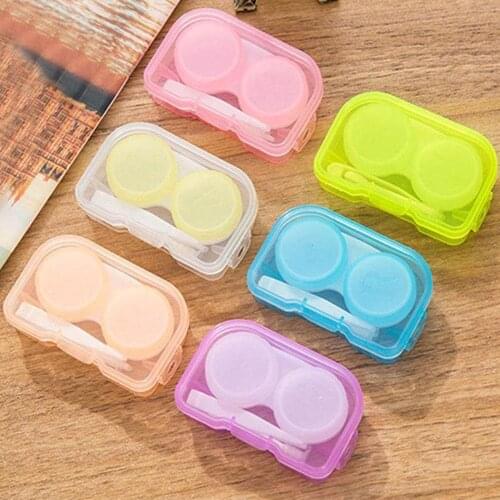 1Pc Random Color Contact Lens Case Transparent Pocket Plastic Travel Kit All In One Contact Lenses Easy Take Holder Container