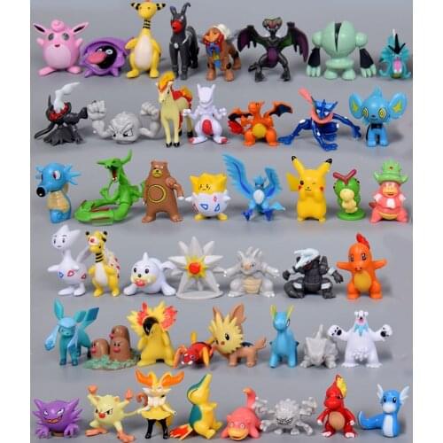 144Pcs Different Styles Pokemones Figures Model Collection 2-3cm Pokémon Pikachu Anime Figure Toys Dolls Child Birthday Gift