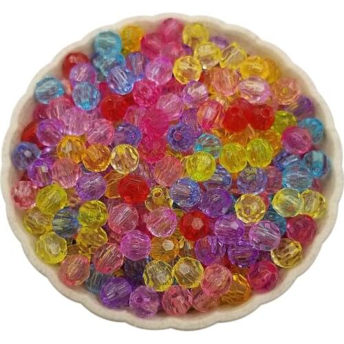 Hot Sale 6mm 100Pcs Crystal Acrylic Beads DIY Findings Jewelry Making Handmade Craft Candy Color Necklace Bracelet Pendant