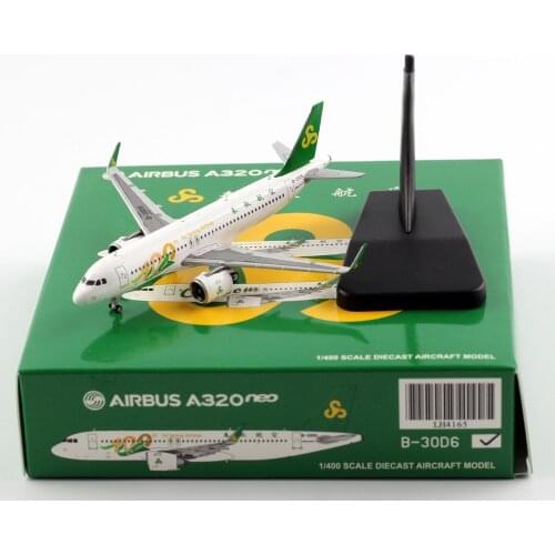 1:400 Alloy Collectible Plane Gift JC Wings LH4165 Spring Airlines A320Neo 100Th Diecast Aircarft Jet Model B-30D6 With Stand