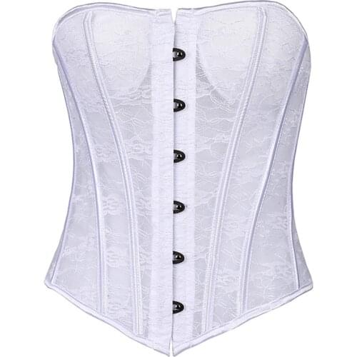 Court Sexy Lingeries Shapewear Breathable Lace Corset With Breast Pad In Summer Sexy Underbust Women Gothic Corset Top