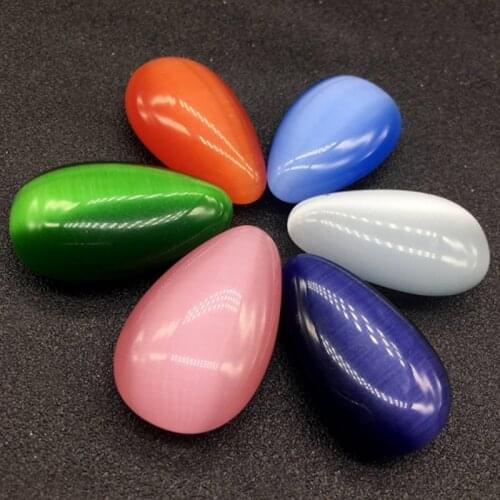 Beautiful color quartz cat eye opal Drop shape folk crafts crystals healing stone for gift