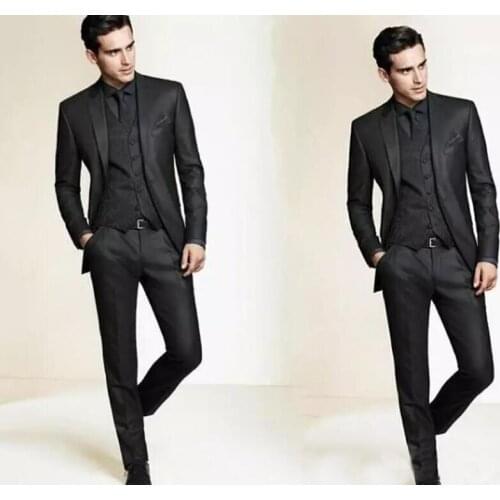 Jacket+Pants)2019 Winter Big Promote Custom Slim Fit Men Tuxedos Suits Wedding Suit Business Groom tuxedo costume Homme Mariage