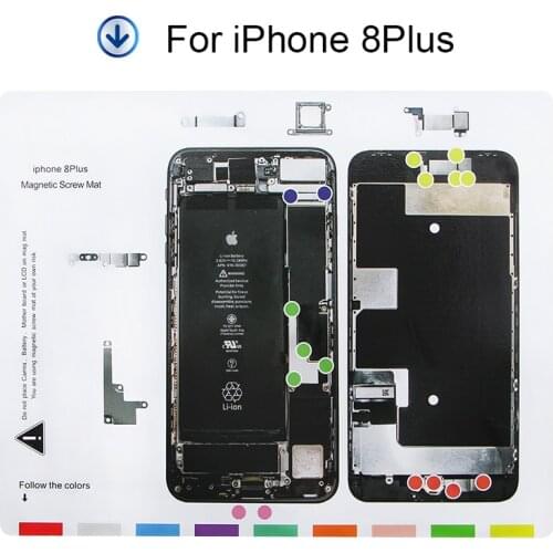 UANME 25 x 20 cm 1 Piece Professional Guide Magnetic Screw Mat for iPhone 8 8Plus X Guide Pad Repair Tools